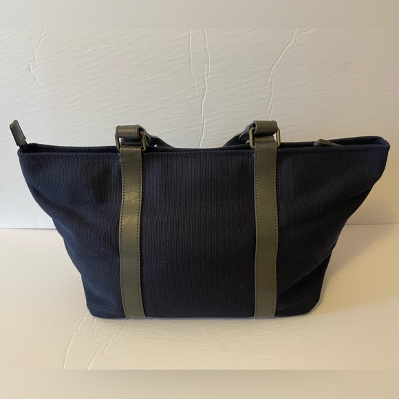 ro Navy Tote Canvas Bag with Adjustable Leather Strap - Picture 2 of 5